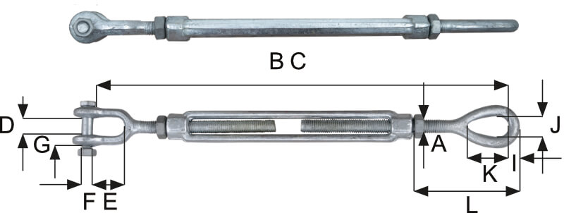turnbuckles eye jaw