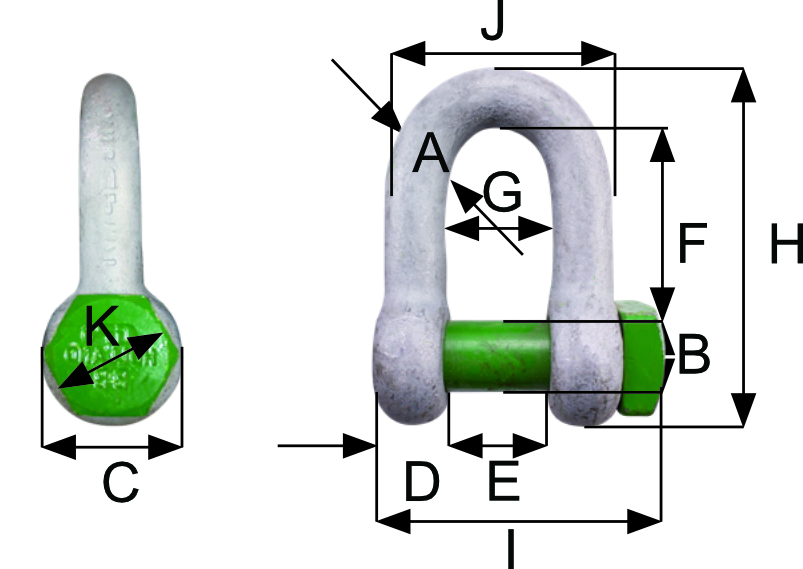 Blocks & Rigging - Shackles - Bow with safety bolt blocks and rigging shackles trawling
