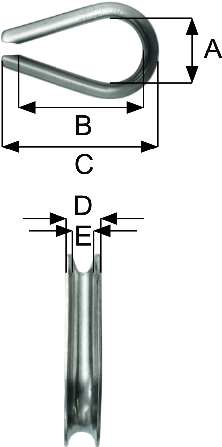 blocks and rigging stainless fittings standard thimble