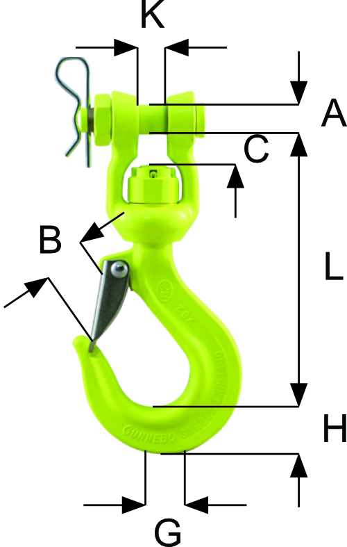 clevis swivel hook lkng